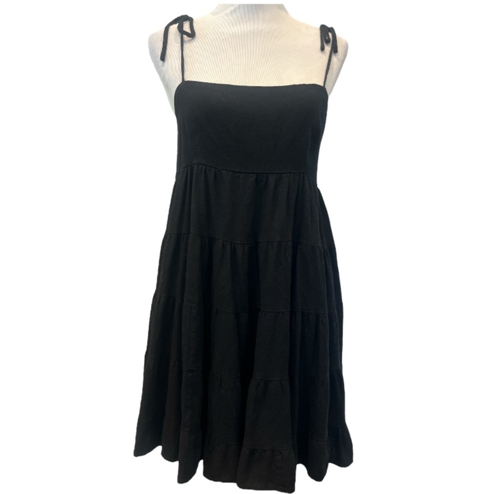 DISSH Tiered Baby Doll Dress Linen Blend